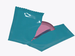 paket terbuka dengan kondom Model 3D