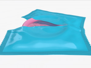 opened package with condom 3D Model