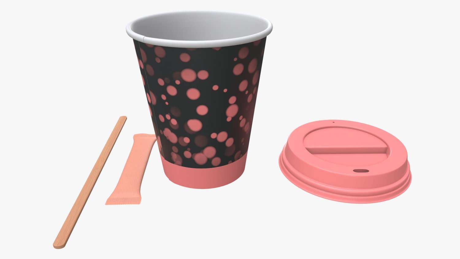 Coffee Paper Cup With Lid and Stopper 3D model - TurboSquid 2135372