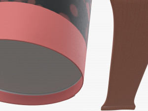 paper coffee cup with lid sugar package wooden stirrer 3D 模型
