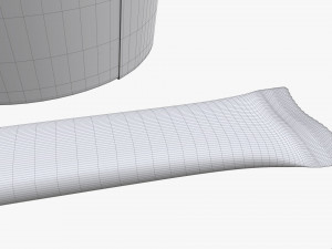 paper coffee cup with lid sugar package wooden stirrer 3D 模型