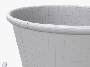 paper coffee cup with lid sugar package wooden stirrer 3D 模型