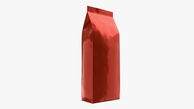 plastic coffee bag packet large mock-up 3D Model .c4d .max .obj .3ds .fbx .stl .blend 