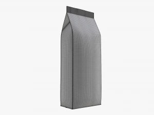 plastic coffee bag packet large mock-up 3D Model