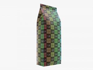 plastic coffee bag packet large mock-up 3D Model