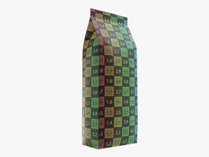 plastic coffee bag packet large mock-up 3D Model