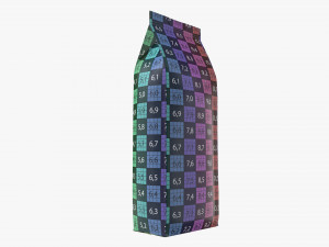 plastic coffee bag packet large mock-up 3D Model