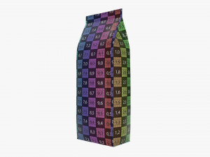 plastic coffee bag packet large mock-up 3D Model
