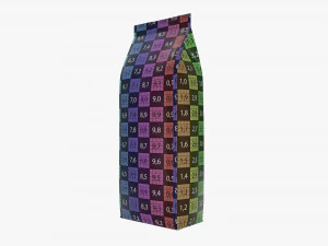 plastic coffee bag packet large mock-up 3D Model