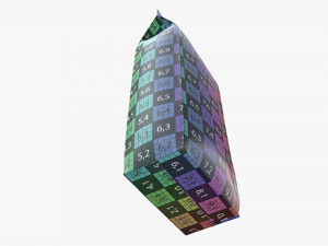 plastic coffee bag packet large mock-up 3D Model