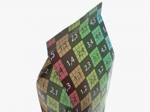 plastic coffee bag packet large mock-up 3D Model