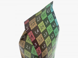plastic coffee bag packet large mock-up 3D Model
