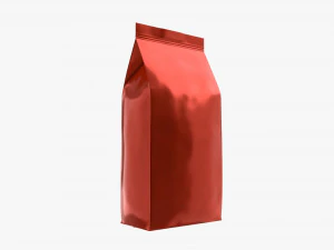 maqueta mediana de paquete de bolsa de caf&eacute; de pl&aacute;stico Modelo 3D