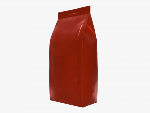 plastic coffee bag packet medium mock-up 3D Model