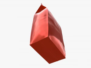 plastic coffee bag packet medium mock-up 3D Model