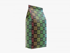 plastic coffee bag packet medium mock-up 3D Model