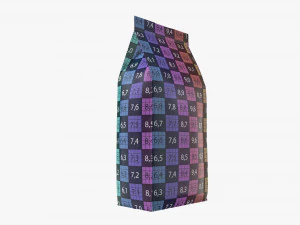 plastic coffee bag packet medium mock-up 3D Model