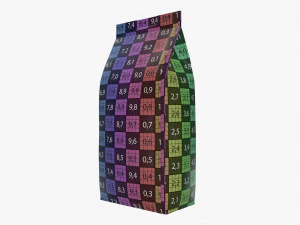 plastic coffee bag packet medium mock-up 3D Model