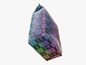 plastic coffee bag packet medium mock-up 3D Model