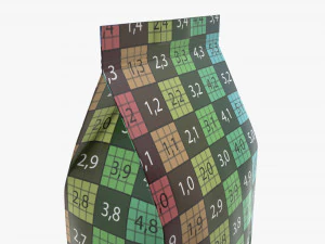 plastic coffee bag packet medium mock-up 3D Model