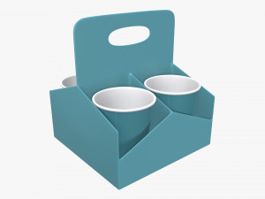 plastic paper coffee cup tray 3D Model