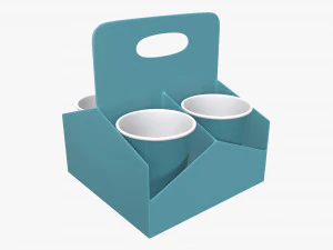 bandeja de copo de caf&eacute; de papel pl&aacute;stico Modelo 3D