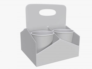 plastic paper coffee cup tray 3D Модель