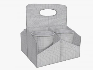 plastic paper coffee cup tray 3D Model