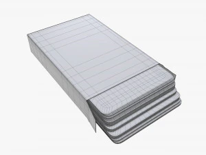 playing card set in opened box 3D Model