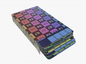 playing card set in opened box 3D Model
