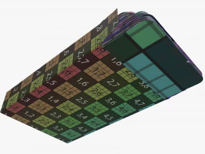 playing card set in opened box 3D Model