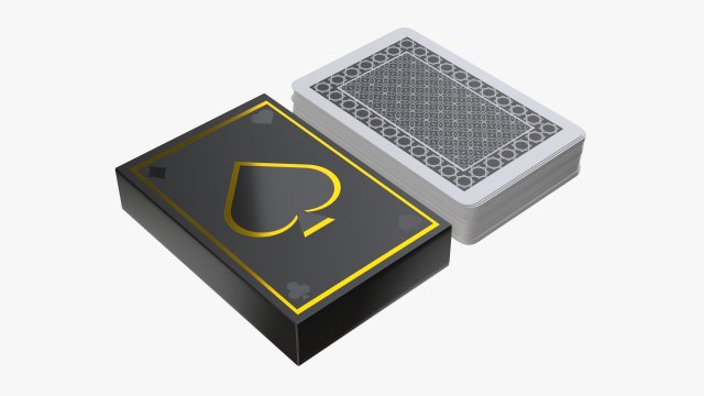 playing card set with closed box Model 3D .c4d .max .obj .3ds .fbx .stl .blend 