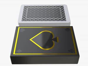 playing card set with closed box 3D Model