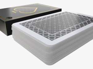playing card set with closed box Model 3D