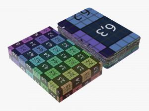 playing card set with closed box Model 3D