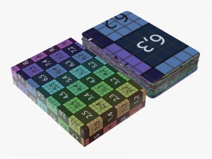 playing card set with closed box 3D Model