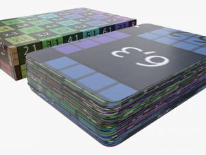 playing card set with closed box Model 3D
