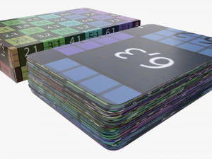 playing card set with closed box 3D Model