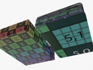 playing card set with closed box Model 3D