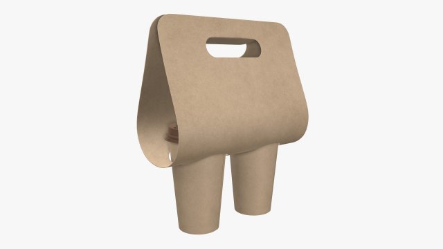 disposable large paper coffee cup plastic lid and holder 3D Модель .c4d .max .obj .3ds .fbx .stl .blend 