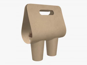 tampa e suporte de pl&aacute;stico para copo de caf&eacute; de papel grande descart&aacute;vel Modelo 3D