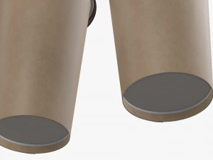 disposable large paper coffee cup plastic lid and holder 3D Model