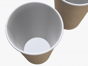 disposable large paper coffee cup plastic lid and holder 3D Модель