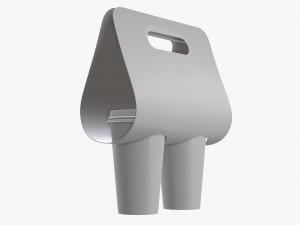 disposable large paper coffee cup plastic lid and holder 3D Модель