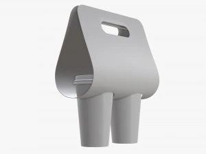 disposable large paper coffee cup plastic lid and holder 3D Model