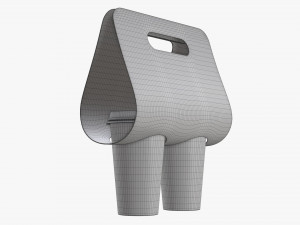 disposable large paper coffee cup plastic lid and holder 3D Модель