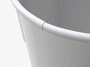 disposable large paper coffee cup plastic lid and holder 3D Модель