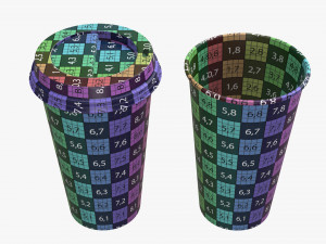 disposable large paper coffee cup plastic lid and holder 3D Модель