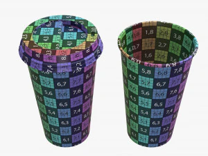 disposable large paper coffee cup plastic lid and holder 3D Model