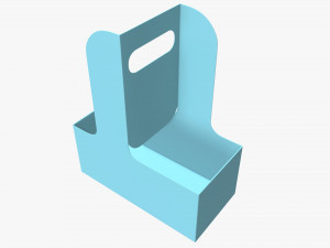 disposable medium paper coffee cups plastic lid and holder 3D Модель